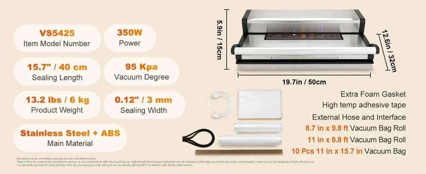 Commercial Vacuum Sealer Machine with Cutter & Bag Storage-30 x 3mm / United States