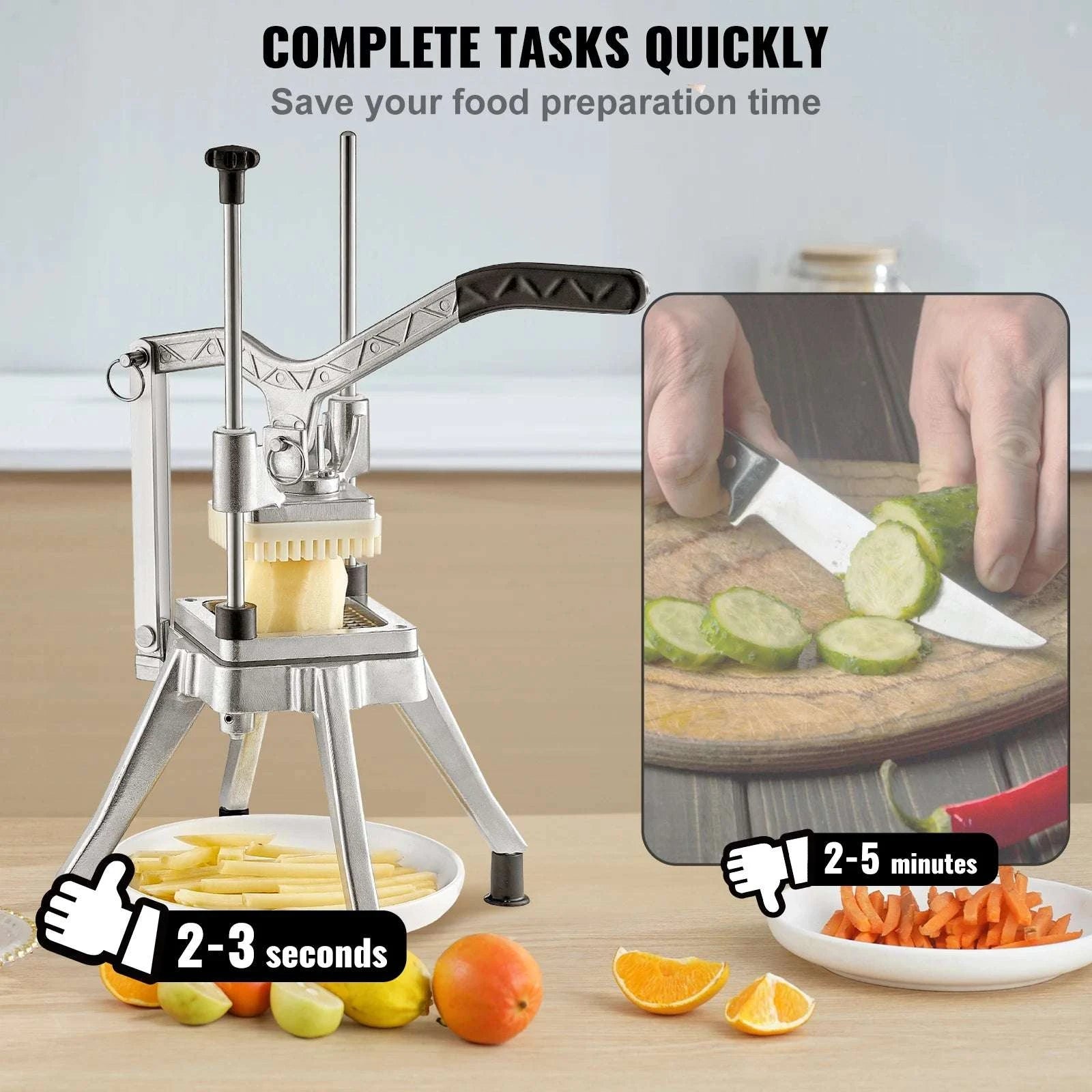 Commercial Vegetable Chopper with 3/8" Blade Stainless Steel Cutter-12 inch / United States