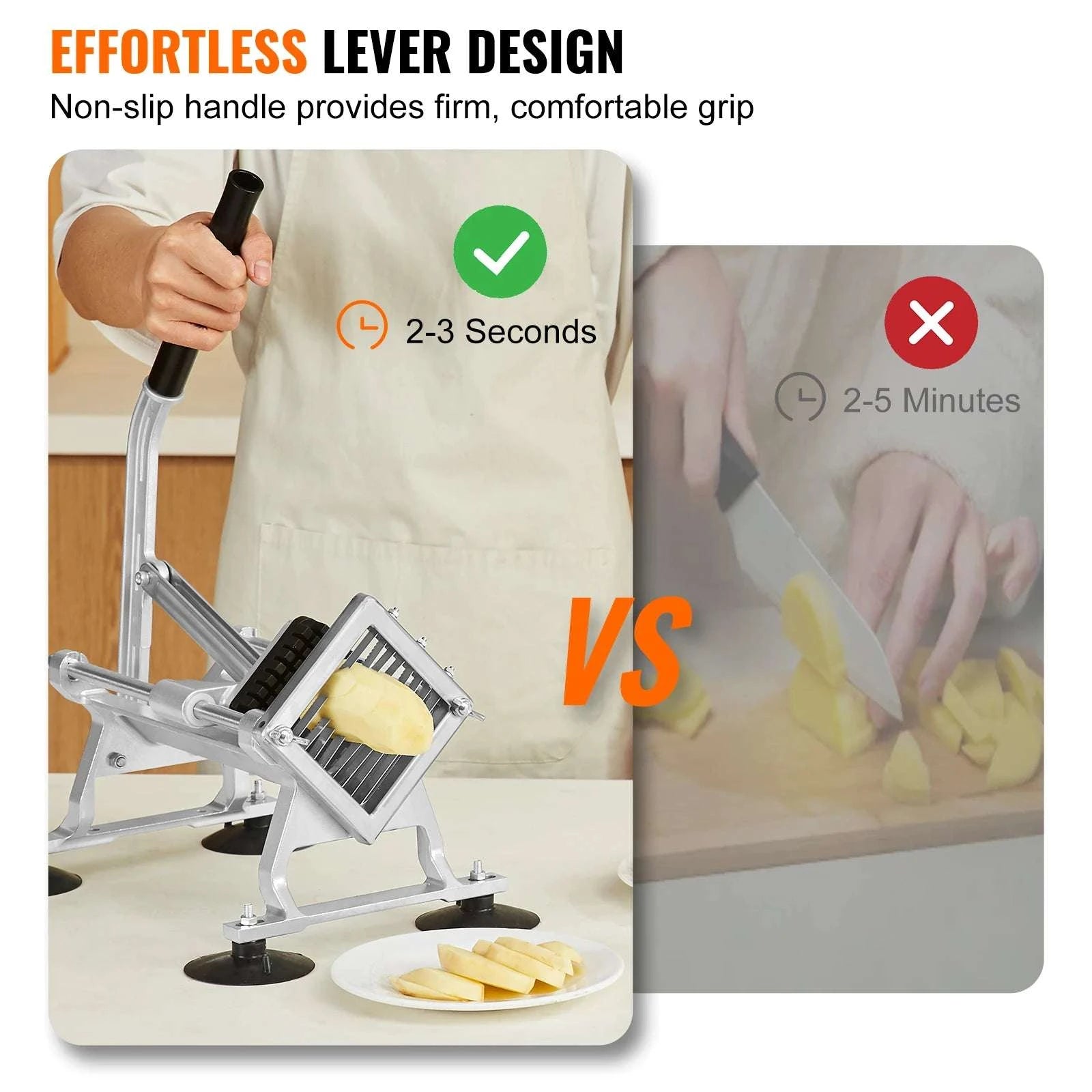 Commercial Vegetable Slicer 3/8" Stainless Steel Manual Cutter-0.375inch / france