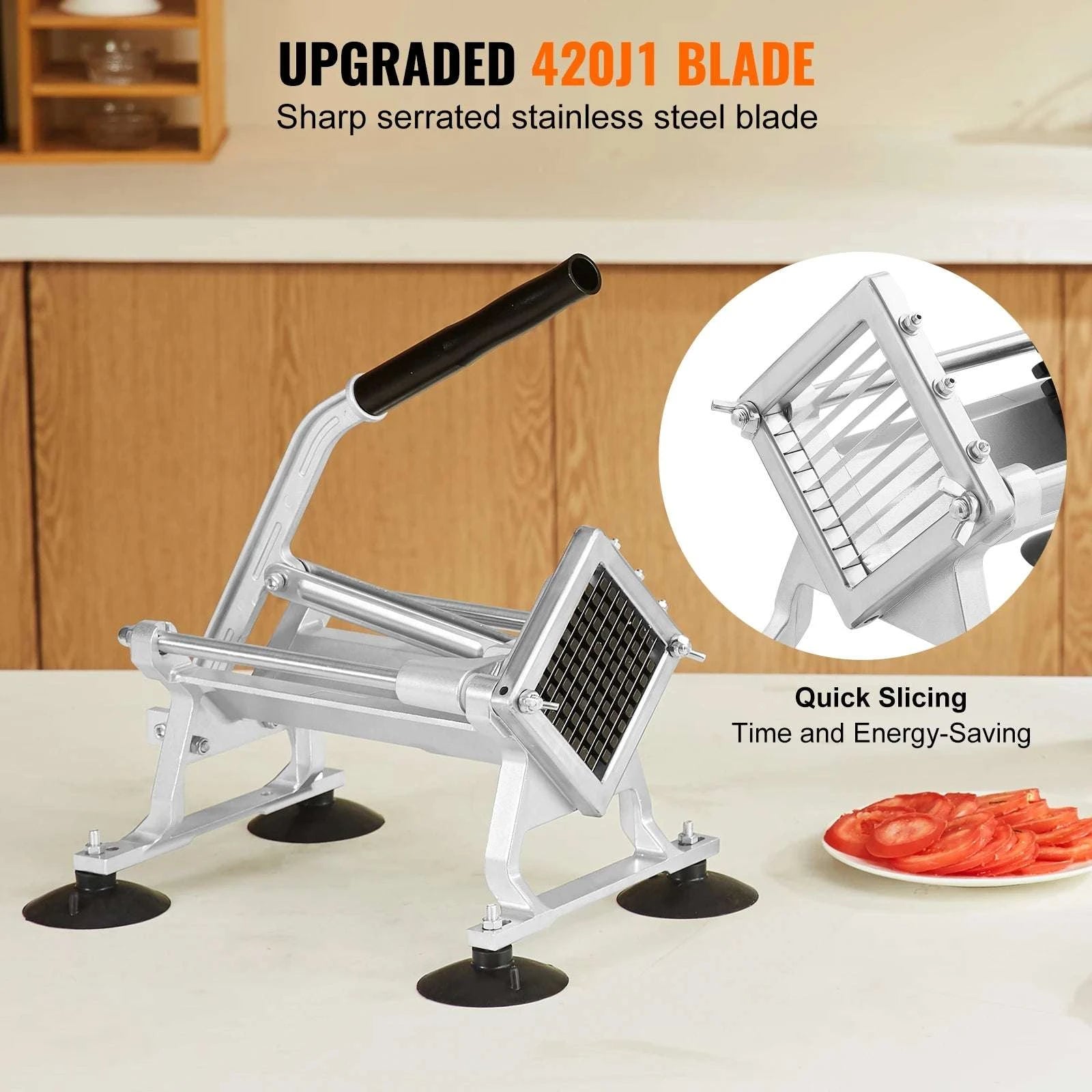 Commercial Vegetable Slicer 3/8" Stainless Steel Manual Cutter-0.375inch / france