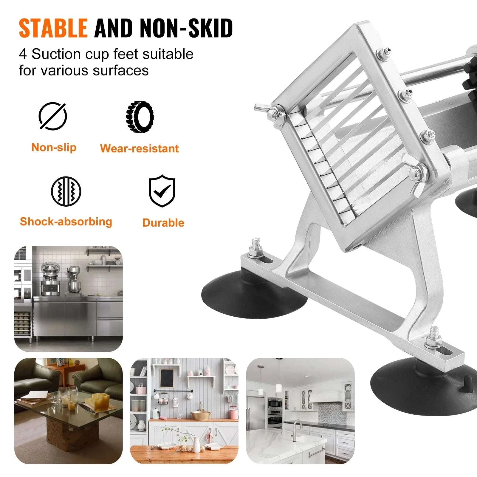 Commercial Vegetable Slicer 3/8" Stainless Steel Manual Cutter-0.375inch / france