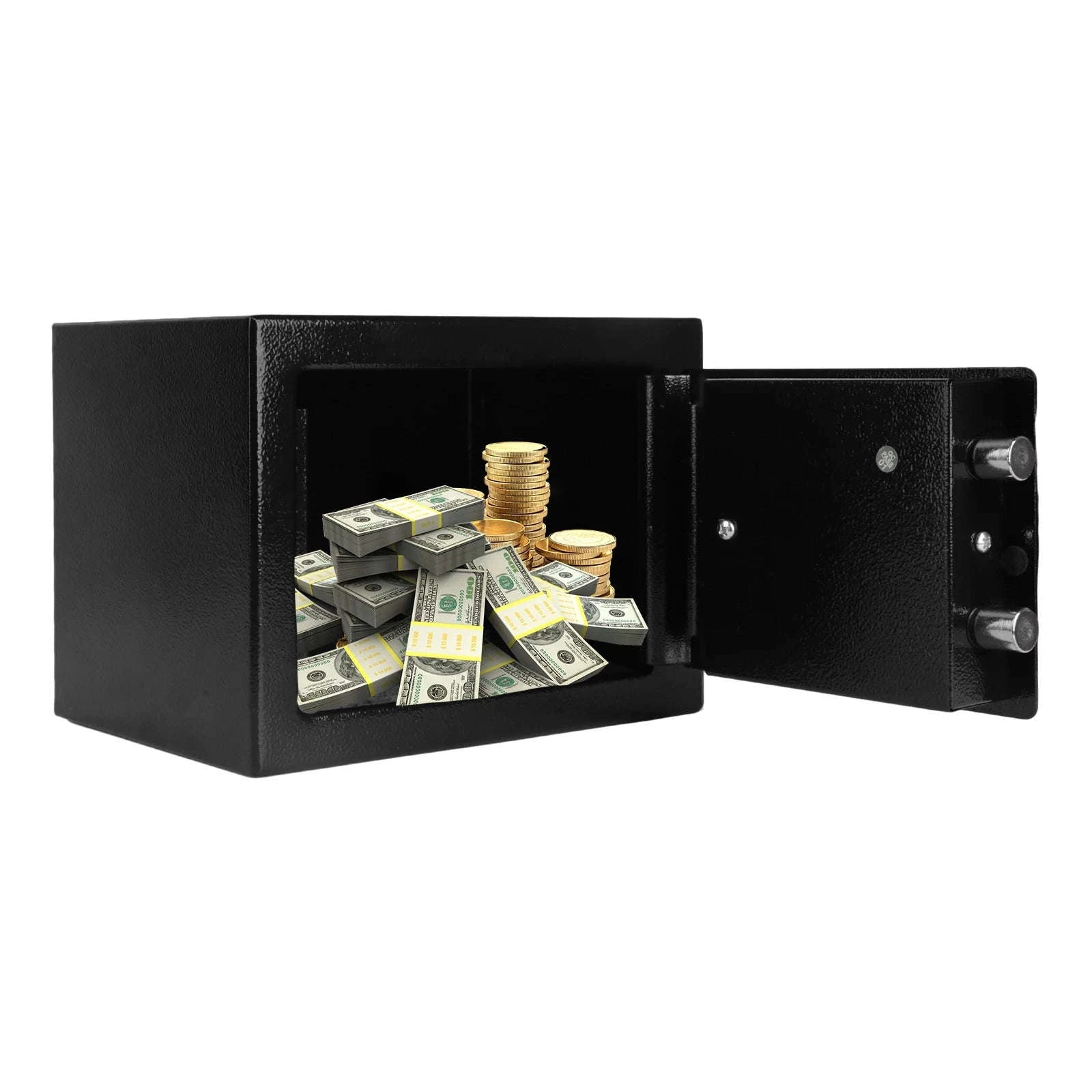 Compact Key Lock Security Safe Box with Steel Construction-ES-Black / france
