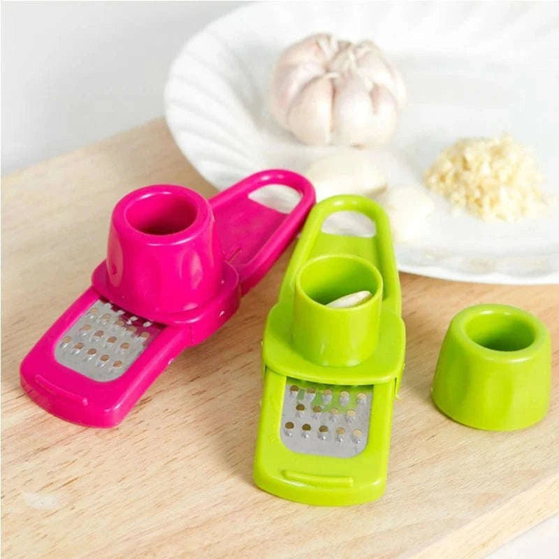 Compact Mini Garlic Grinder – Manual Green Kitchen Press-Rose Red