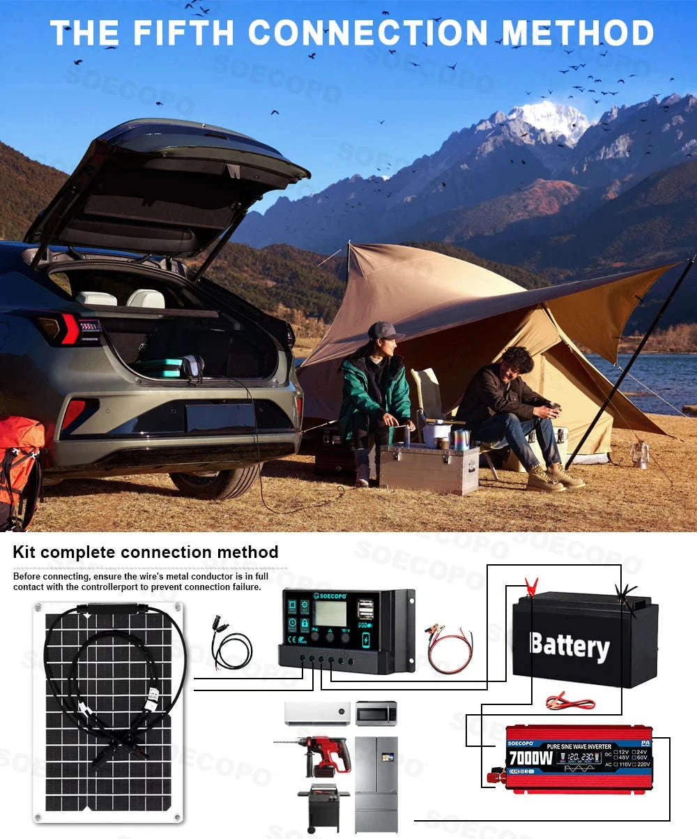 Complete Solar Kit with 800W Pure Sine Inverter & 20W Panel-220V Solar Kit