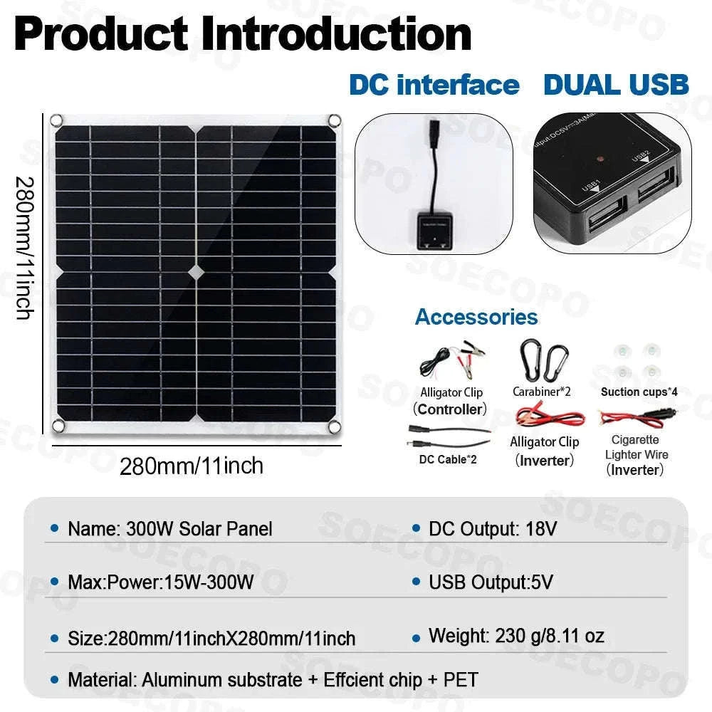 Complete Solar Power Kit 10000W Peak Inverter for Off-Grid Use-110V Solar Set