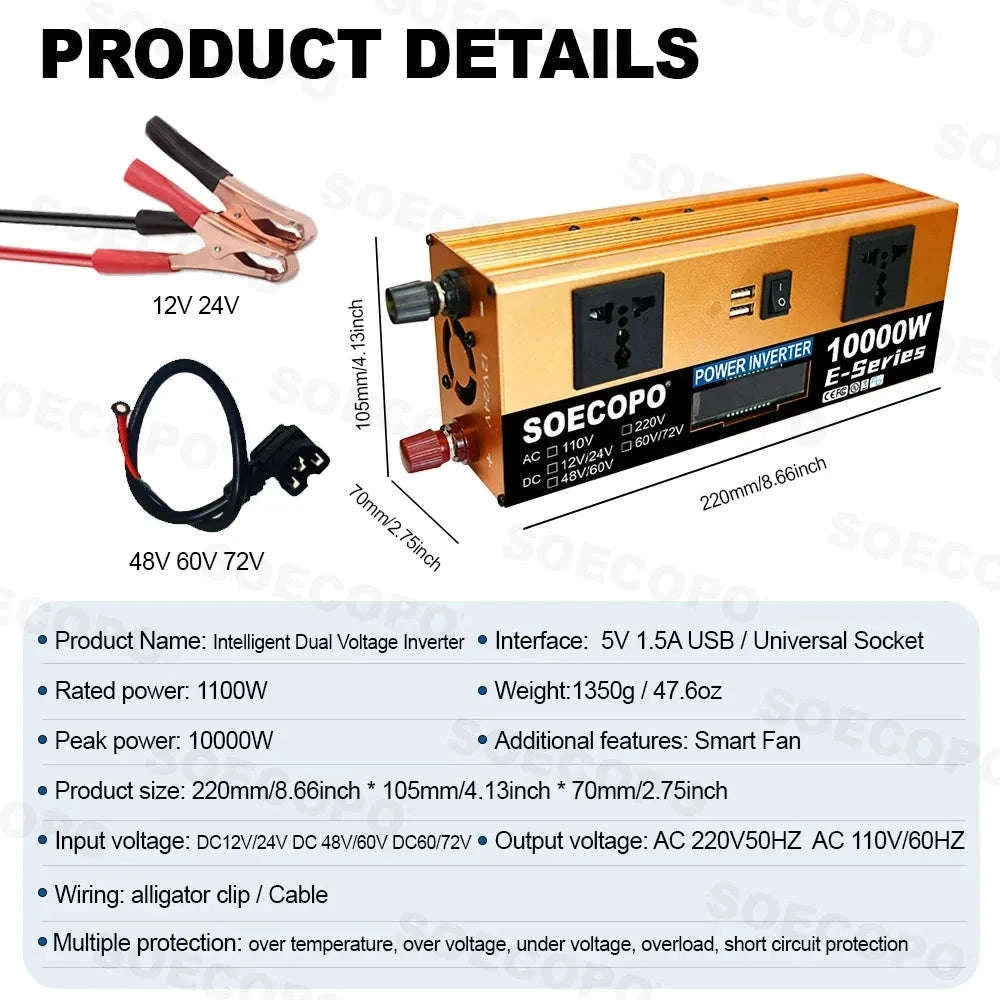 Complete Solar Power Kit 10000W Peak Inverter for Off-Grid Use-110V Solar Set