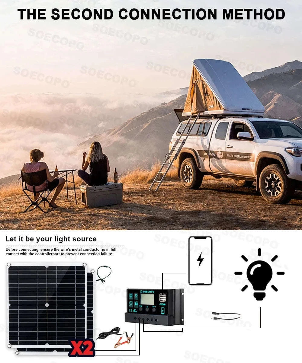Complete Solar Power Kit 10000W Peak Inverter for Off-Grid Use-110V Solar Set