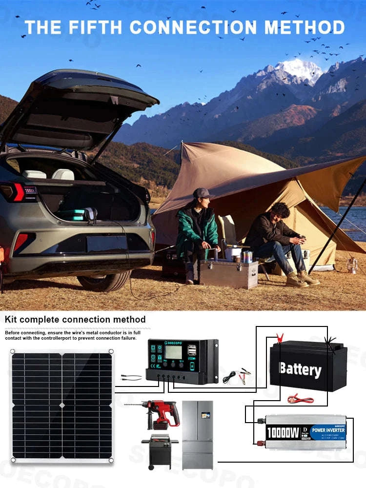 Complete Solar Power Kit 300W Panel, 100A Controller, 12V Inverter-Solar Kit 220V