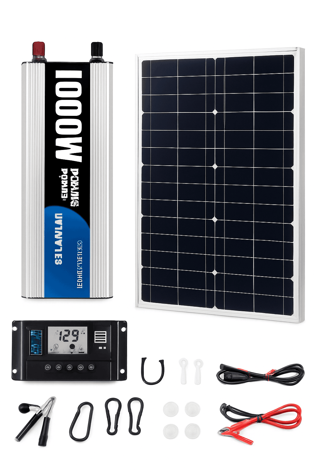 Complete Solar Power Kit 300W Panel, 100A Controller, 12V Inverter-Solar Kit 220V