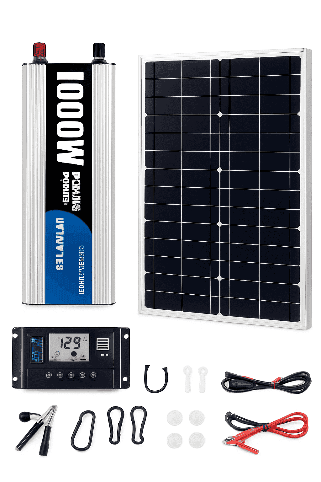 Complete Solar Power Kit 300W Panel, 100A Controller, 12V Inverter-Solar Kit 220V