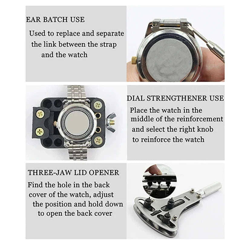 Complete Watch Repair Tool Kit for Battery Replacement & Link Adjustment-149PCS / China Mainland