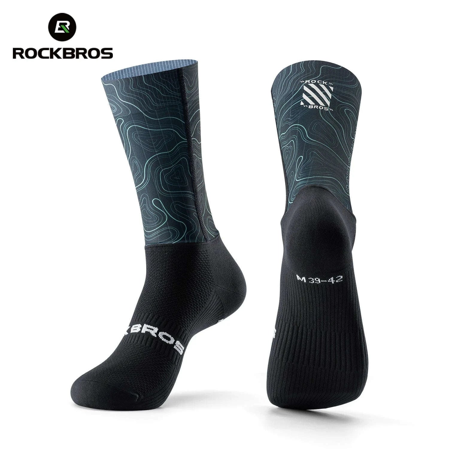 Compression Cycling Socks Knee-High Non-Slip Sports Performance Socks-490065-1 / M(EUR 39-42)