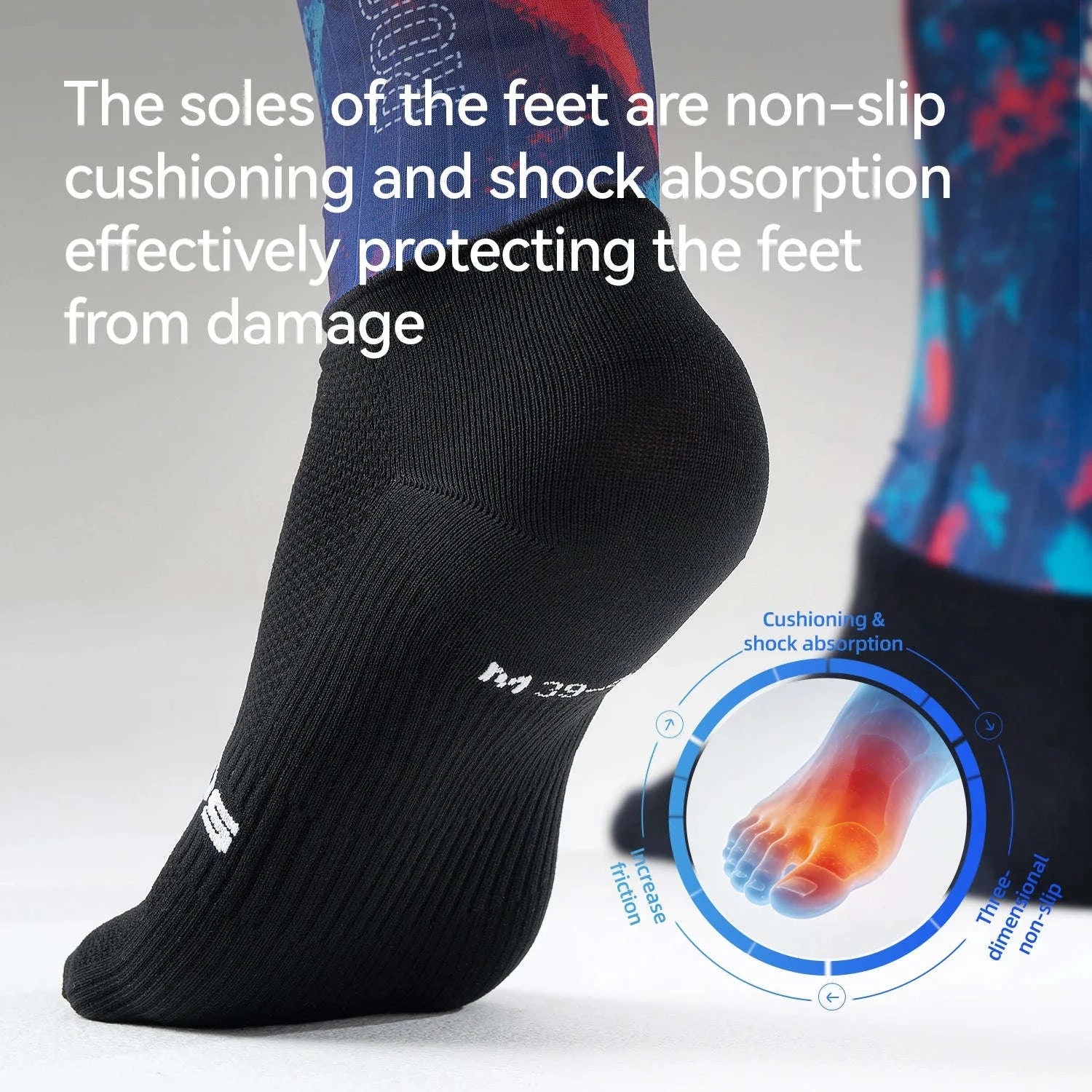 Compression Cycling Socks Knee-High Non-Slip Sports Performance Socks-490065-1 / M(EUR 39-42)