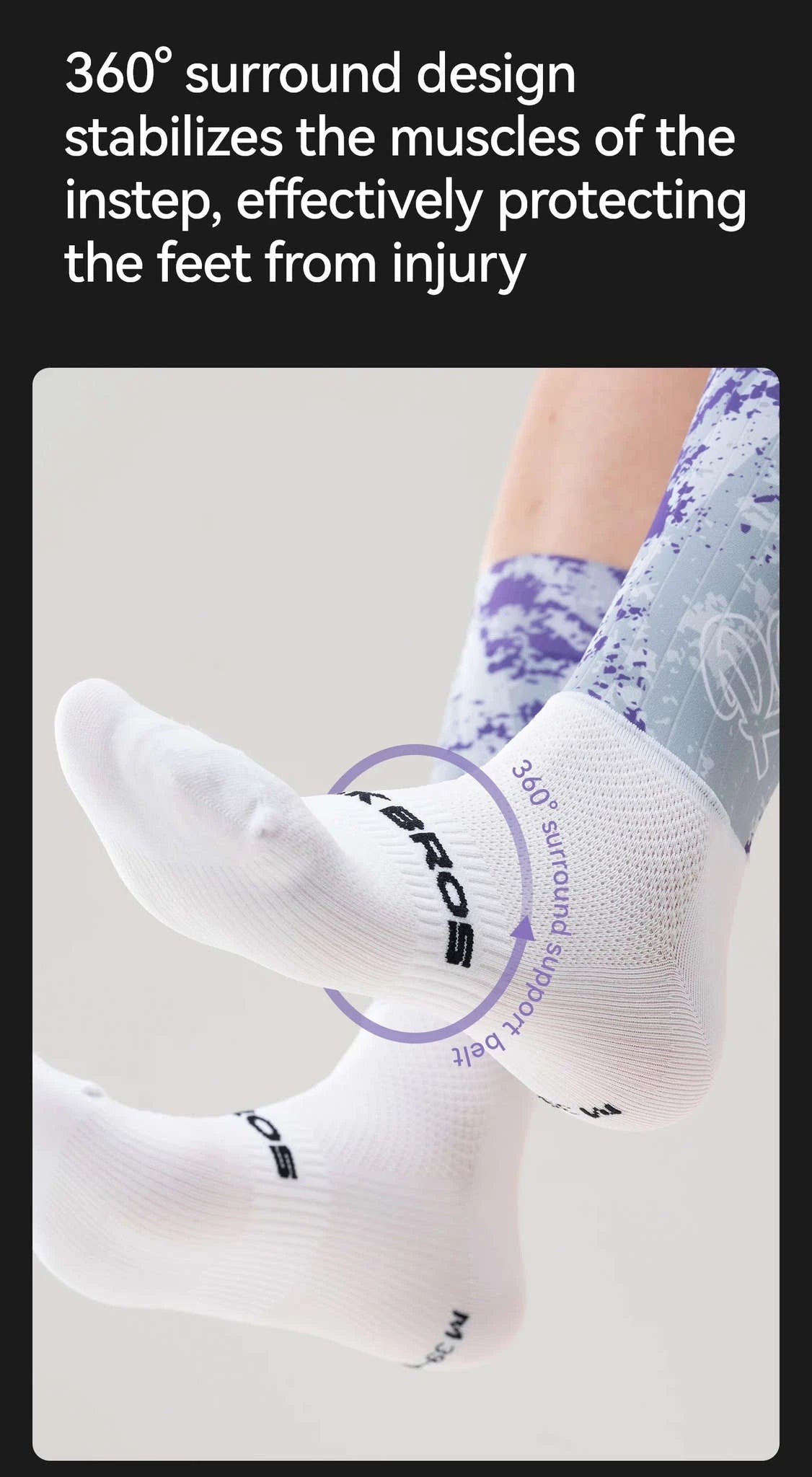 Compression Cycling Socks Knee-High Non-Slip Sports Performance Socks-490065-1 / M(EUR 39-42)