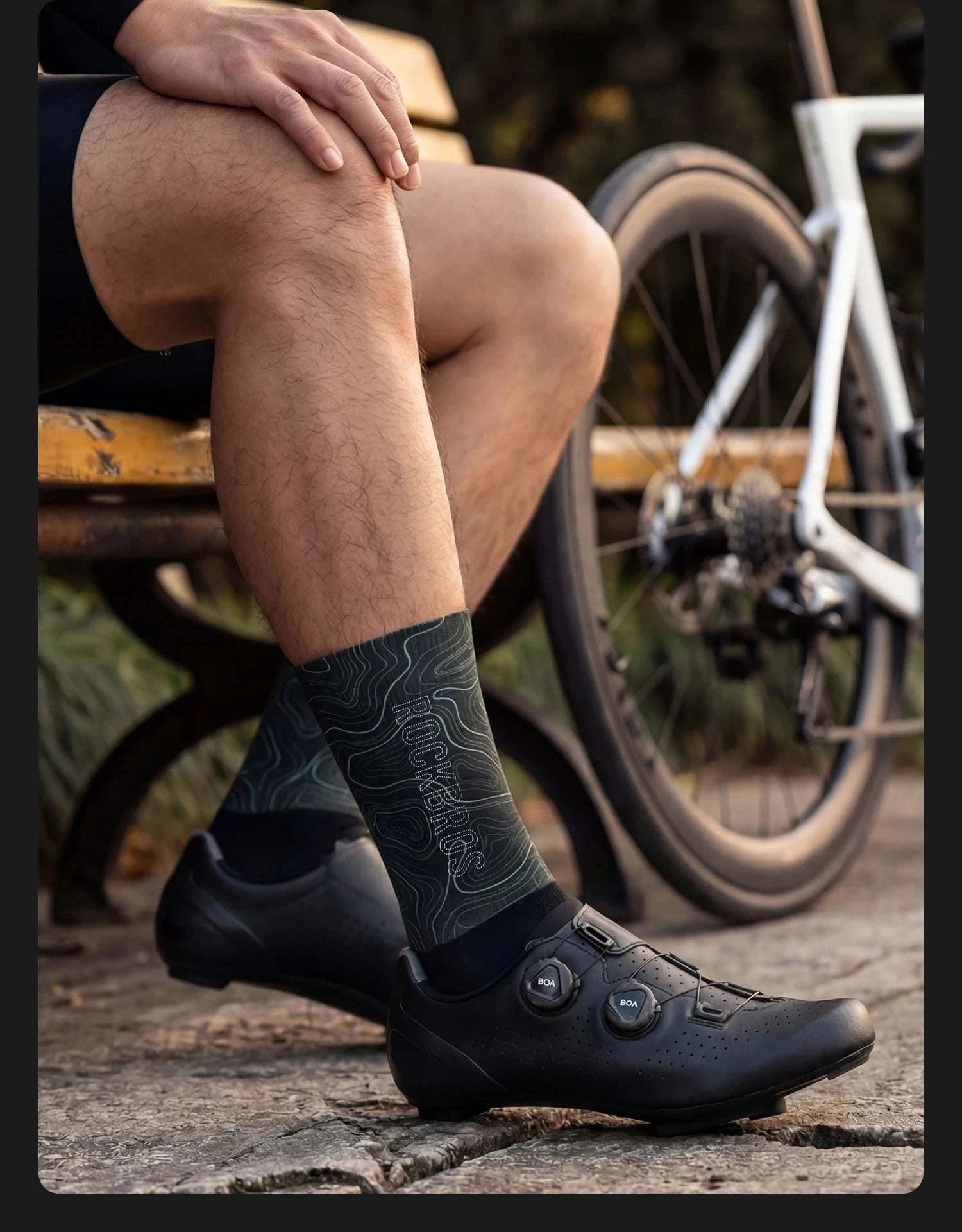Compression Cycling Socks Knee-High Non-Slip Sports Performance Socks-490065-1 / M(EUR 39-42)