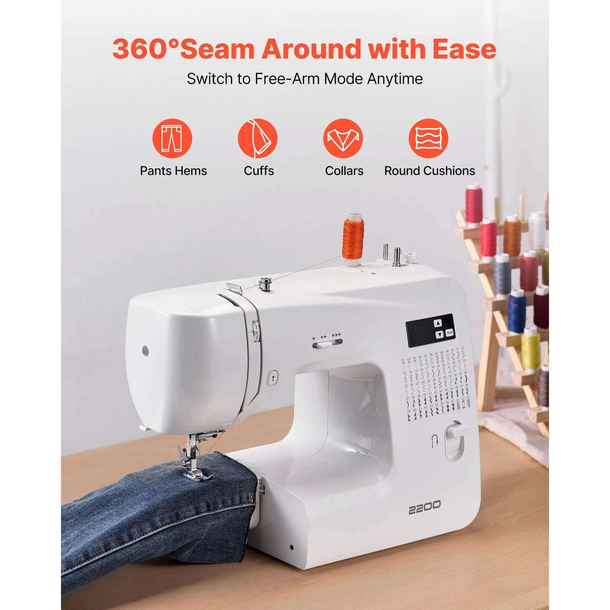 Computerized Sewing Machine with 60 Stitches, LED & Heavy-Duty Frame-42w 60 Patt. / United States