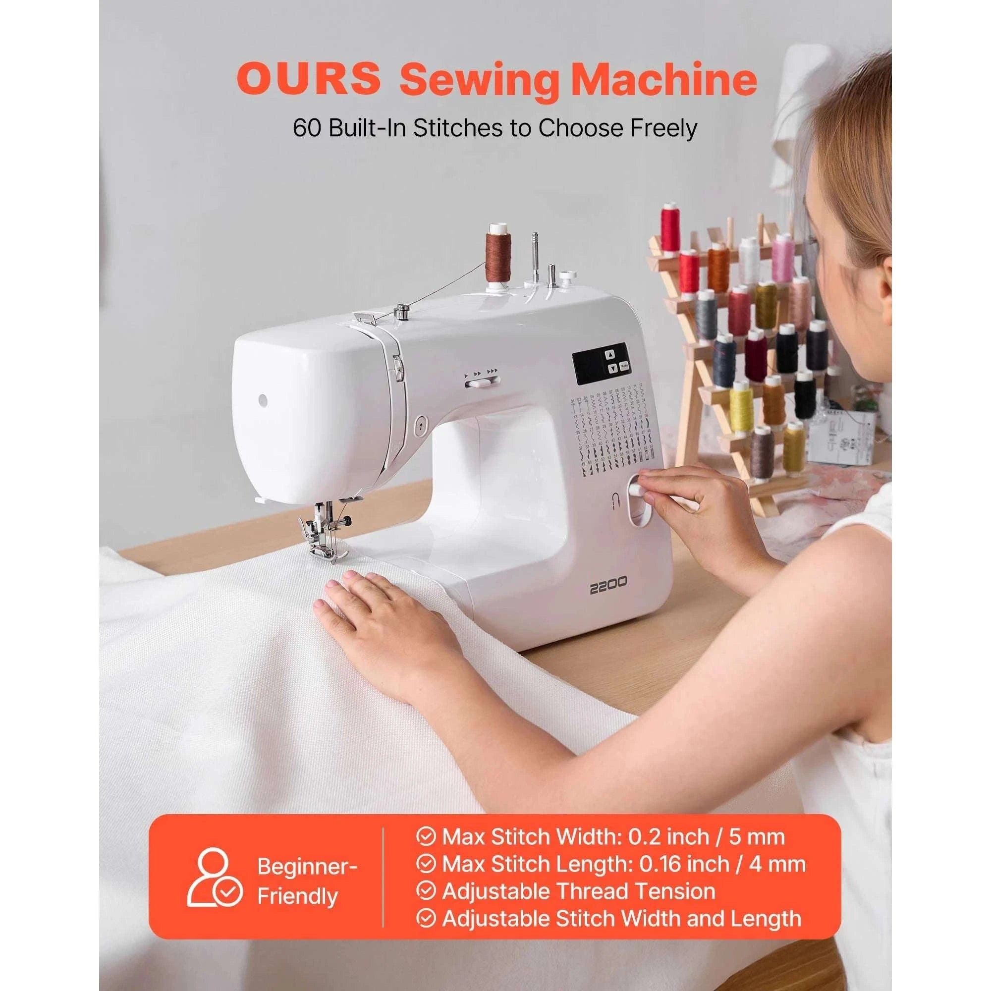Computerized Sewing Machine with 60 Stitches, LED & Heavy-Duty Frame-42w 60 Patt. / United States