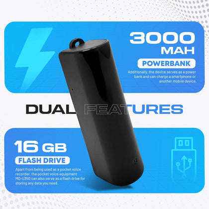 Concealed Voice Recorder Power Bank for Discreet Audio Capture