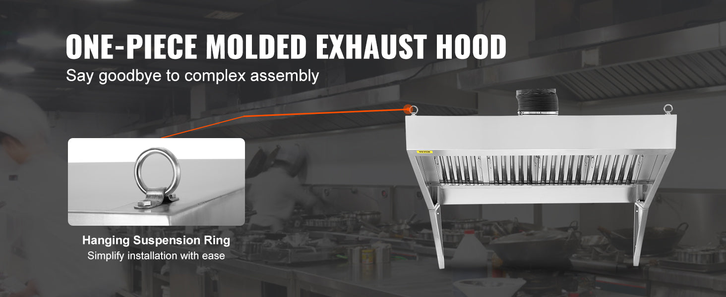 Commercial Stainless Steel Exhaust Hood Under Cabinet Range Hood