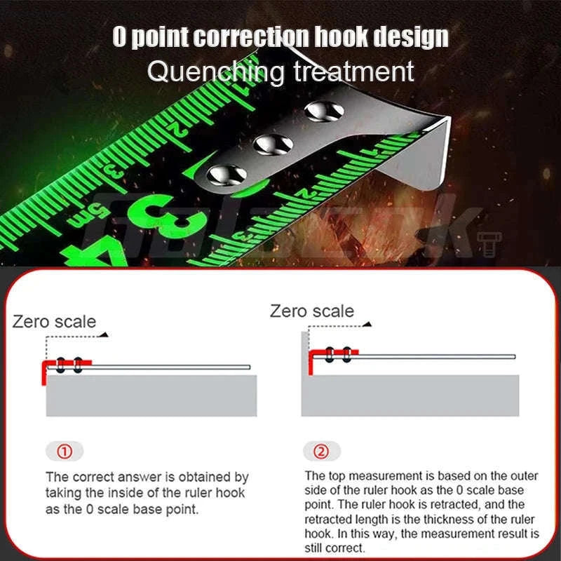 Construction Measuring Tape 3m–10m for Fast, Precise Measuring-Green 5M25mm