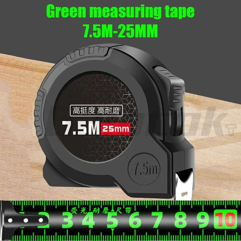 Construction Measuring Tape 3m–10m for Fast, Precise Measuring-Green 5M25mm