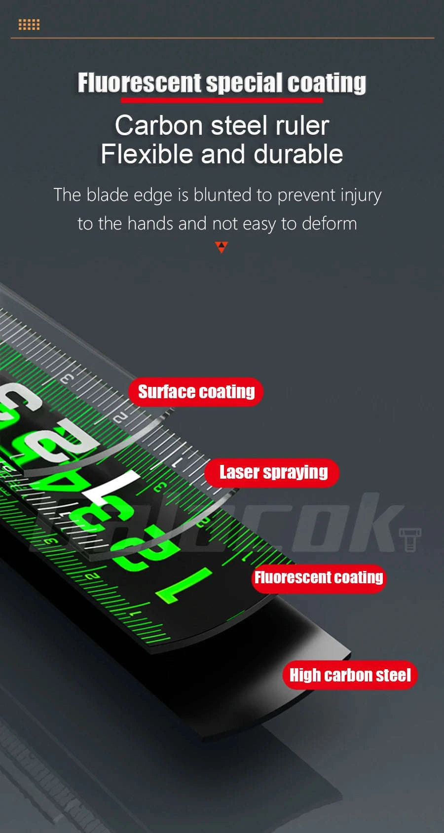 Construction Measuring Tape 3m–10m-Green 5M25mm