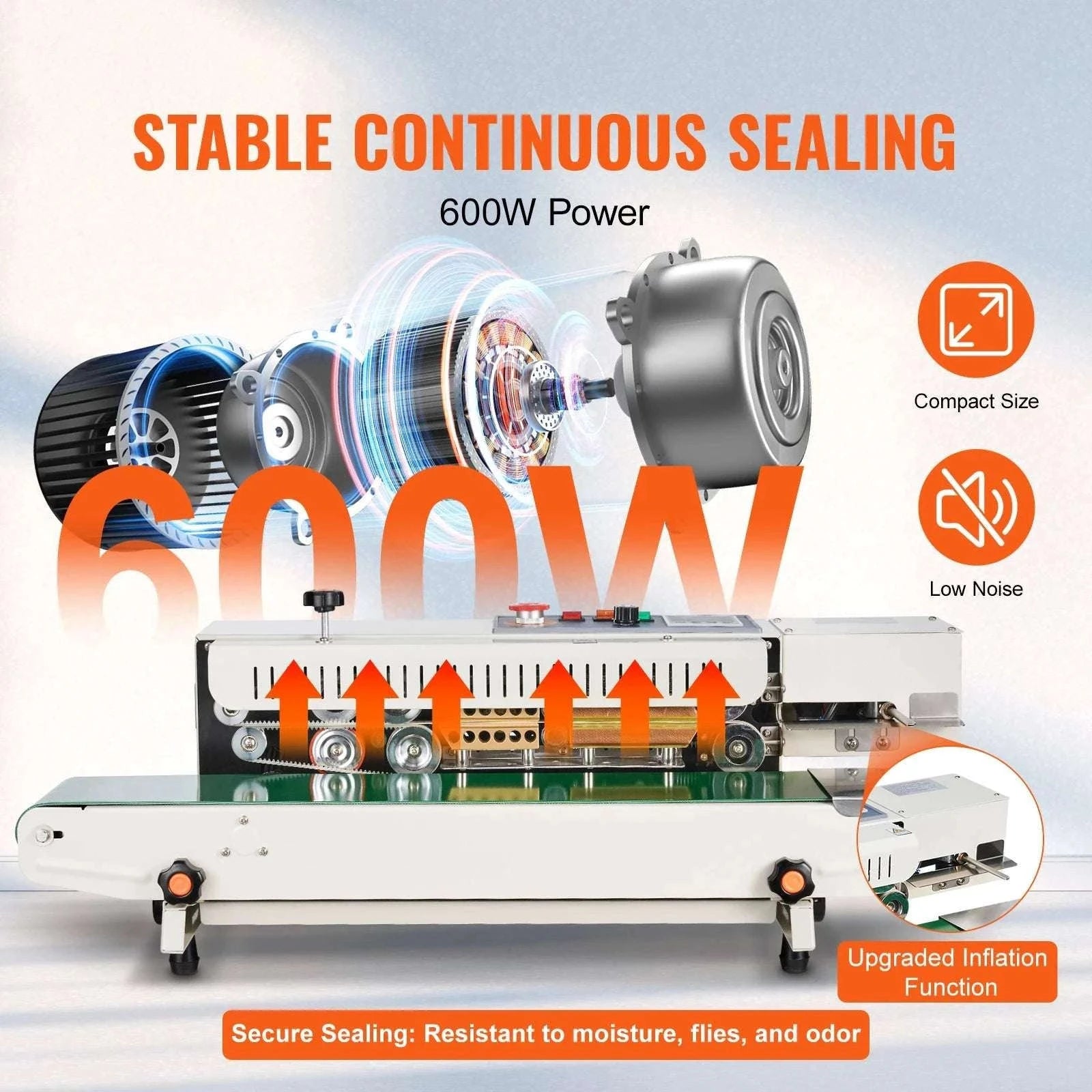 Continuous Band Sealer Machine with Inflation 6–12mm Adjustable-600W / Poland