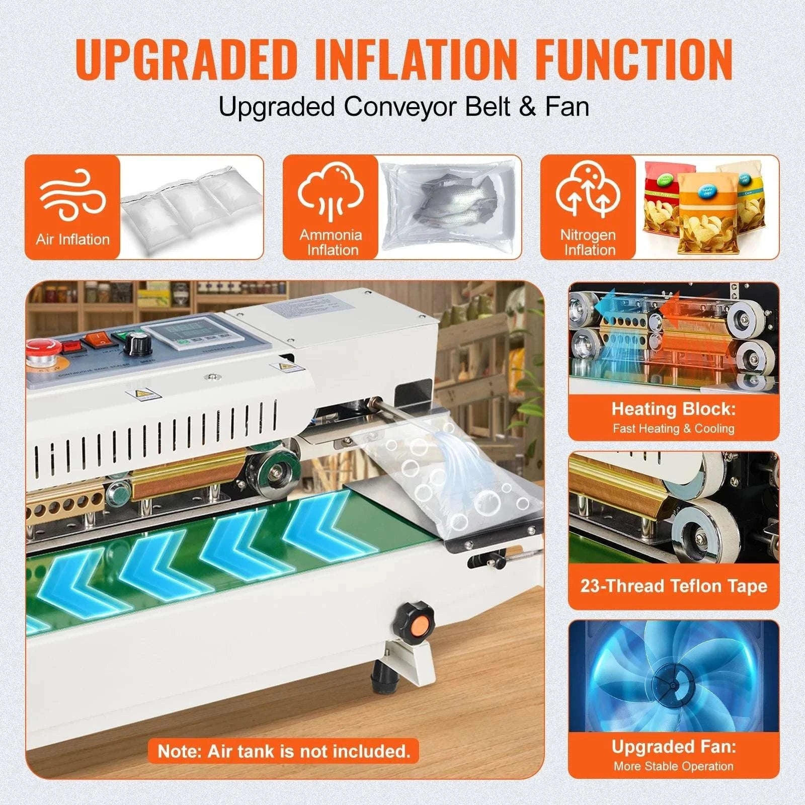 Continuous Band Sealer Machine with Inflation 6–12mm Adjustable-600W / Poland