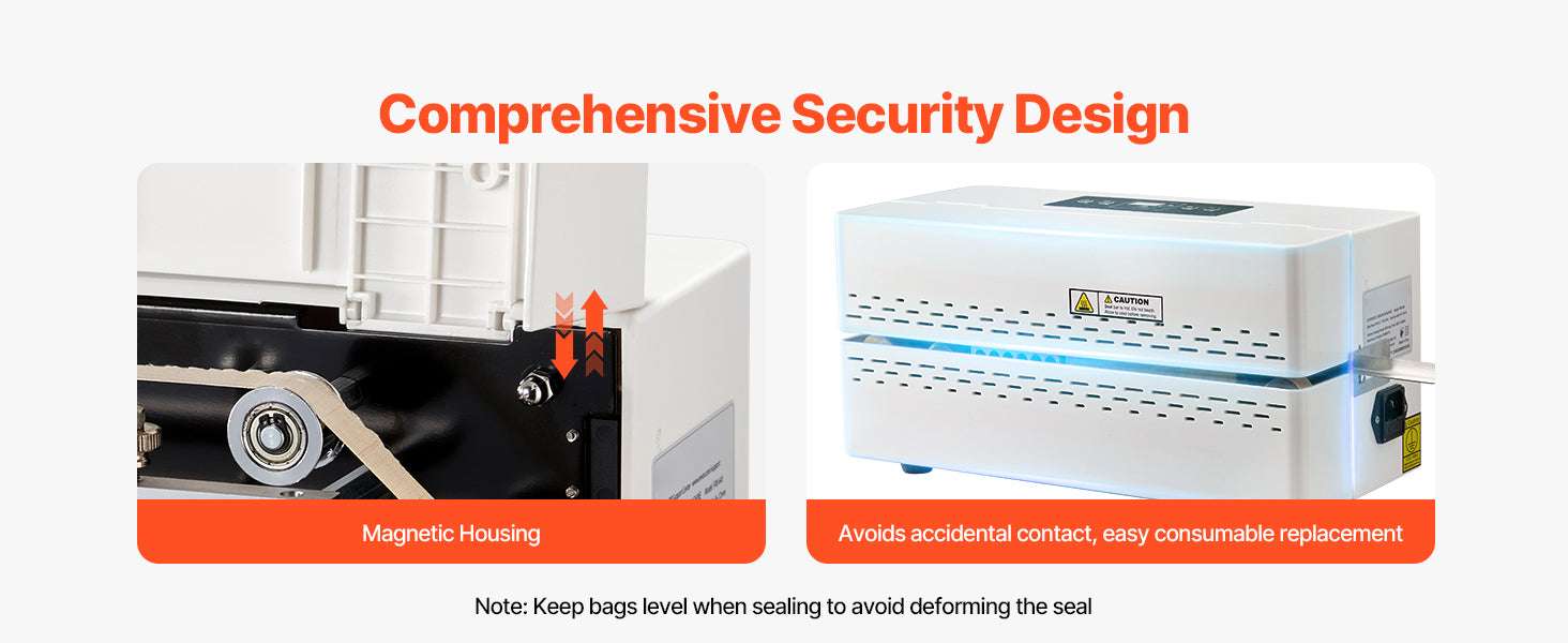 Continuous Heat Sealing Machine with Adjustable Temperature Control-WHITE / United States