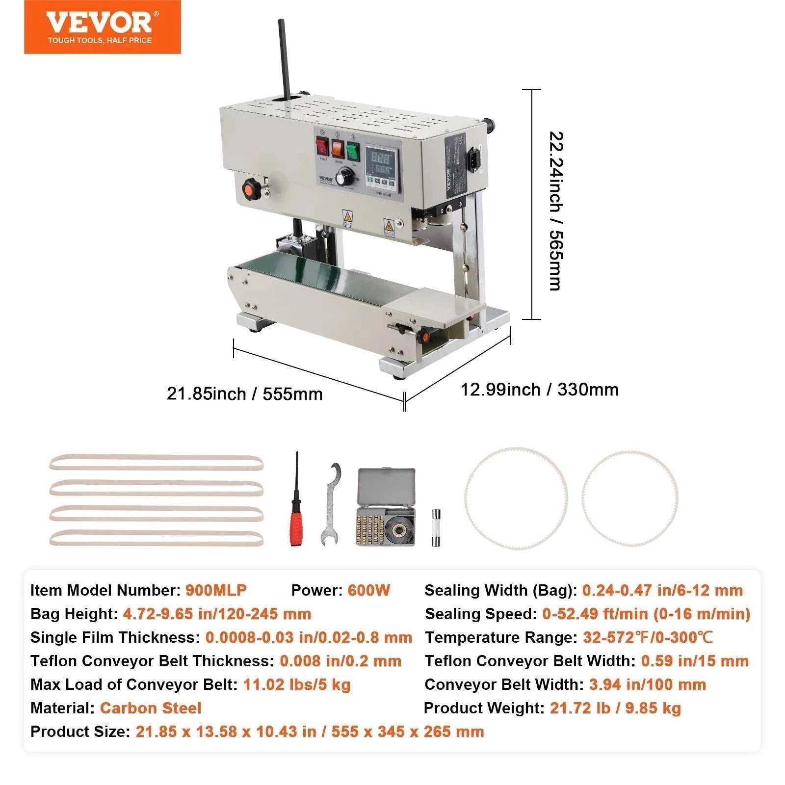 Continuous Vertical Band Sealer 6–12mm Adjustable Bag Sealing Machine-600W / CZECH REPUBLIC