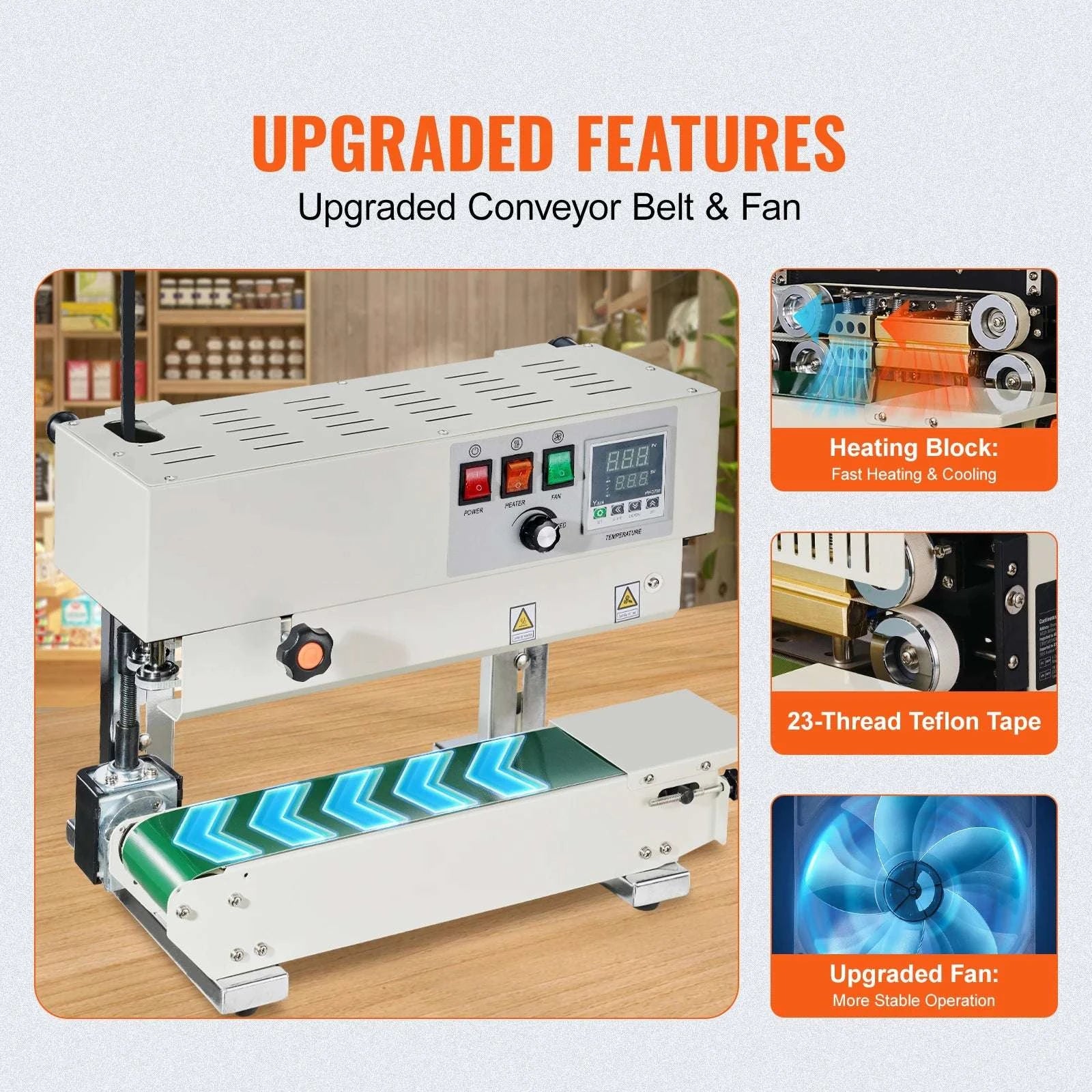 Continuous Vertical Band Sealer 6–12mm Adjustable Bag Sealing Machine-600W / CZECH REPUBLIC