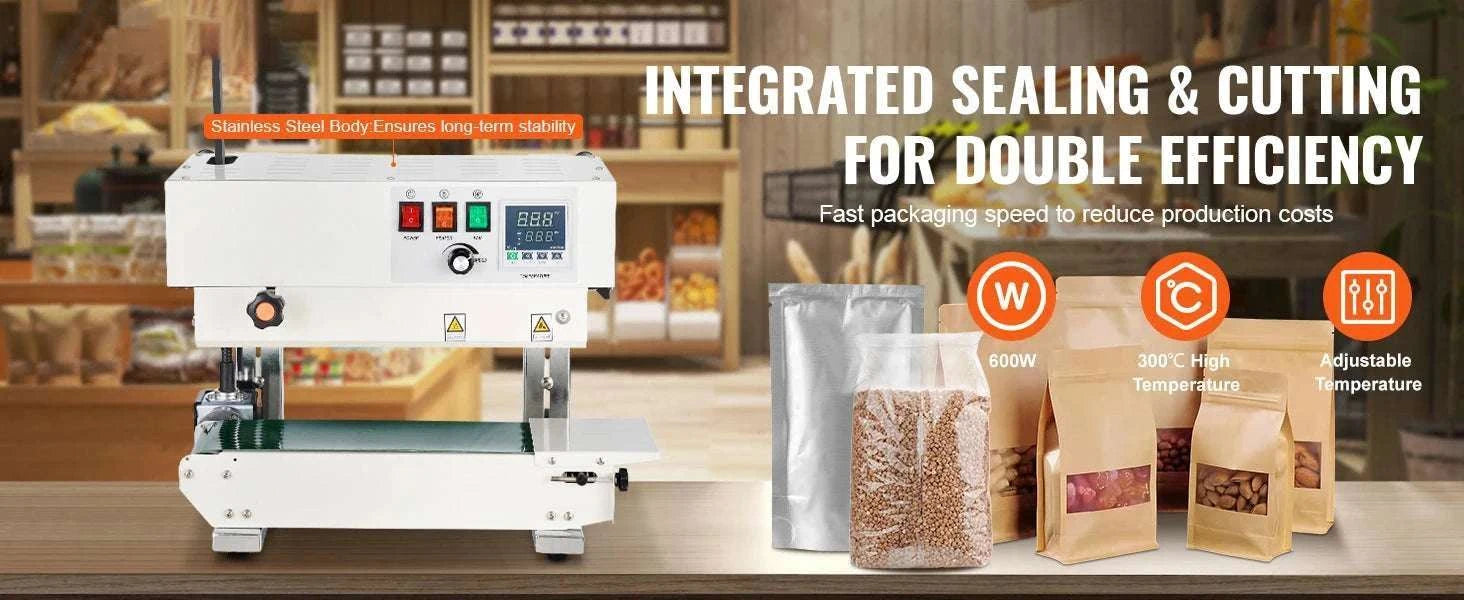 Continuous Vertical Band Sealer 6–12mm Adjustable Bag Sealing Machine-600W / CZECH REPUBLIC