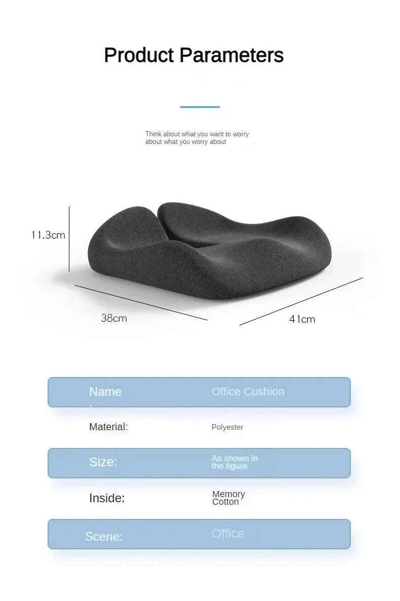Contoured Memory Foam Seating Pad for Pressure Relief-Light Gray