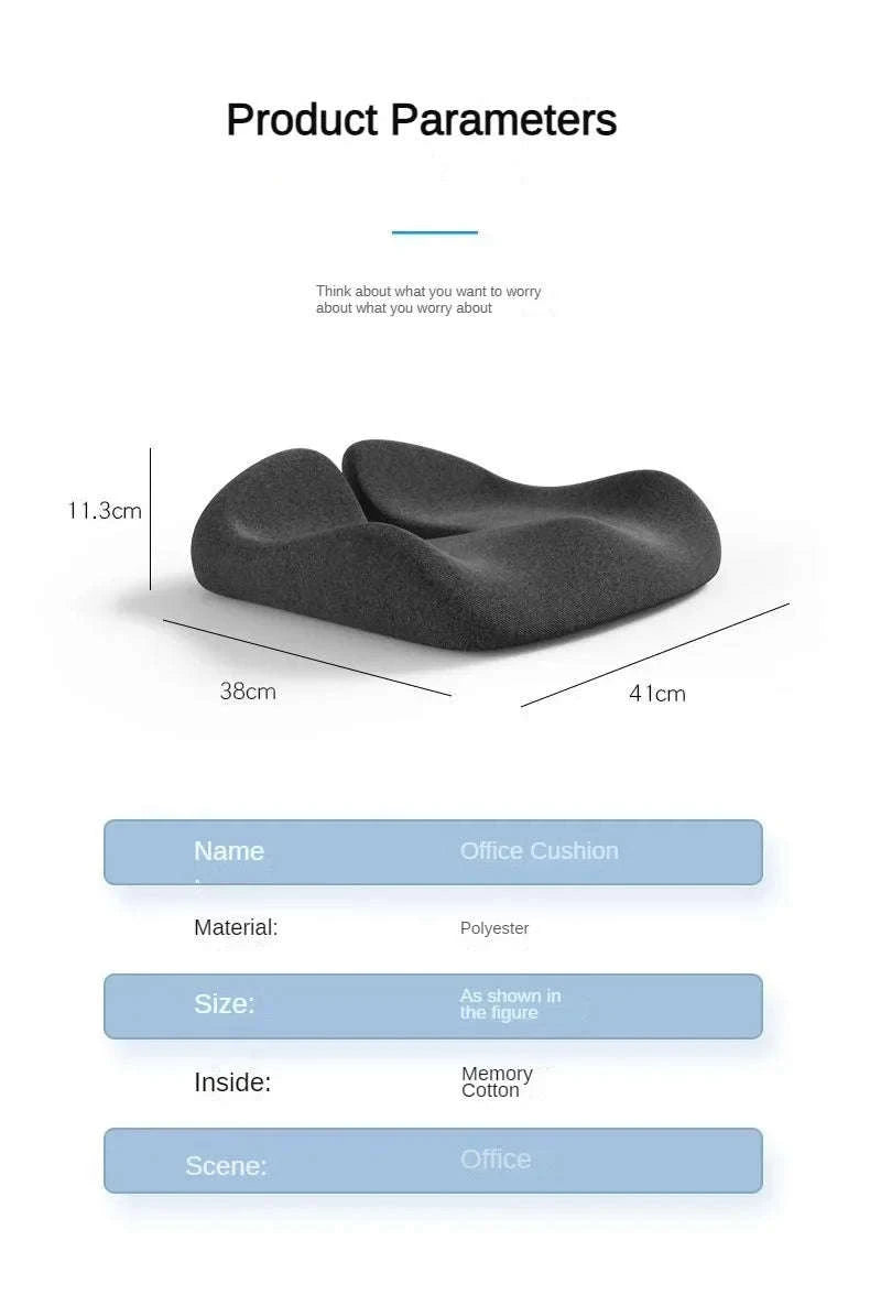 Contoured Memory Foam Seating Pad-Light Gray
