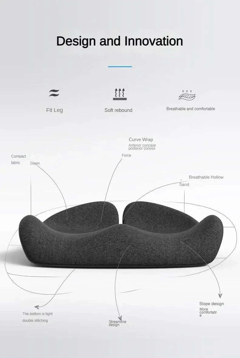 Contoured Memory Foam Seating Pad-Light Gray