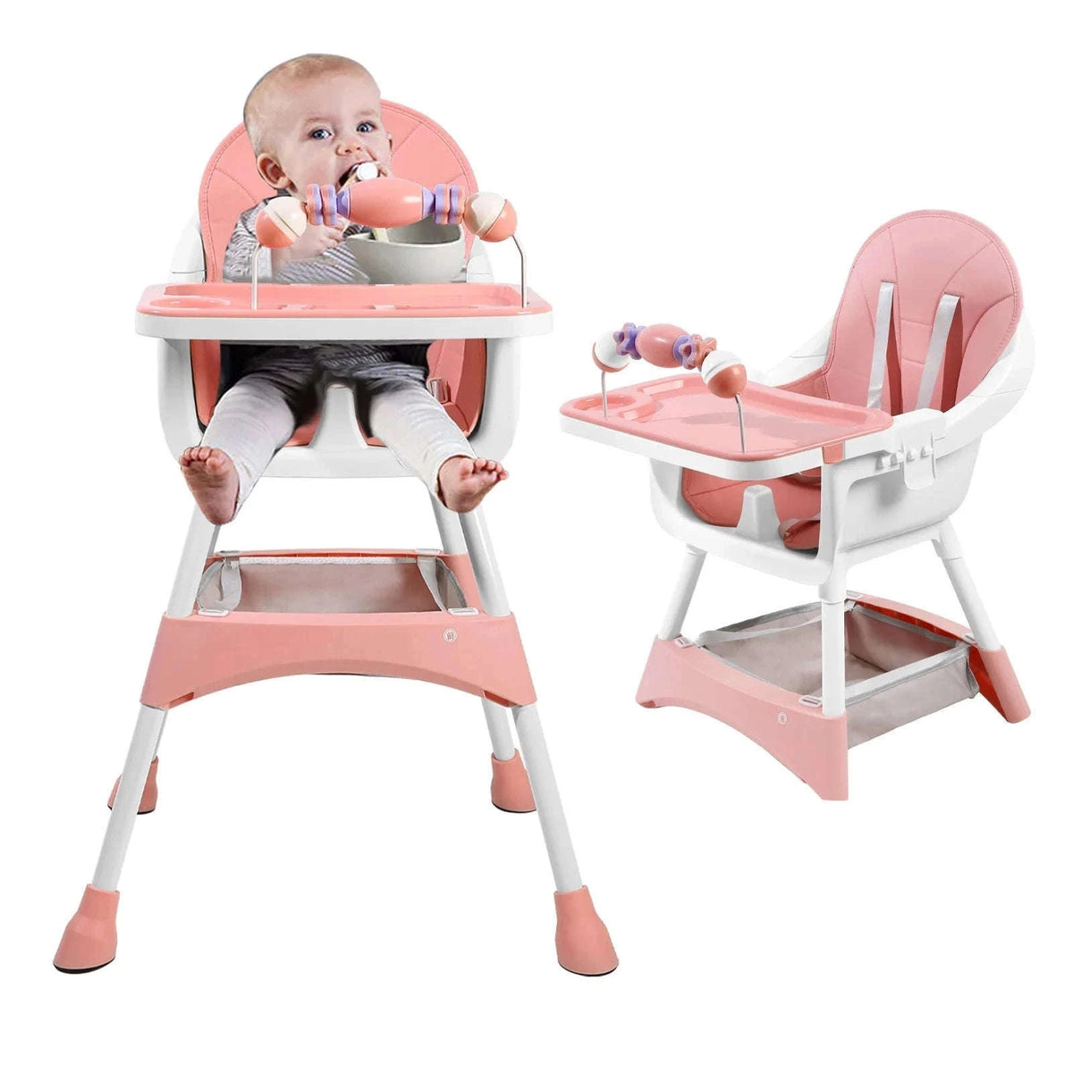 Convertible Baby High Chair for Meals, Play, and Growth-Pink / GERMANY