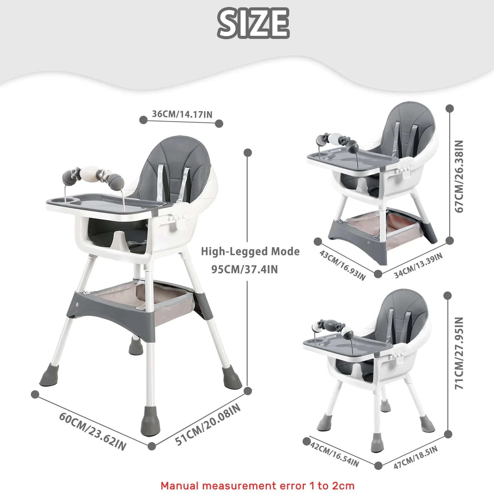 Convertible Baby High Chair-Pink / GERMANY