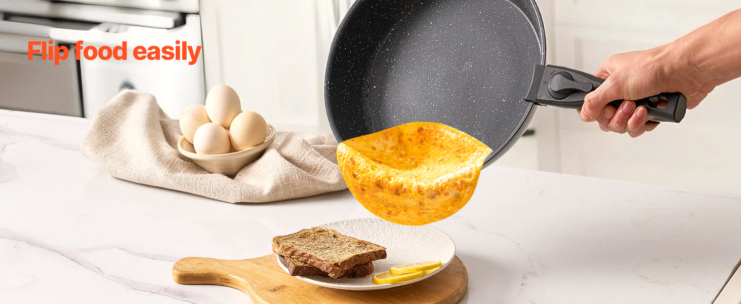 17-Piece Nonstick Cookware Set with Detachable Handles