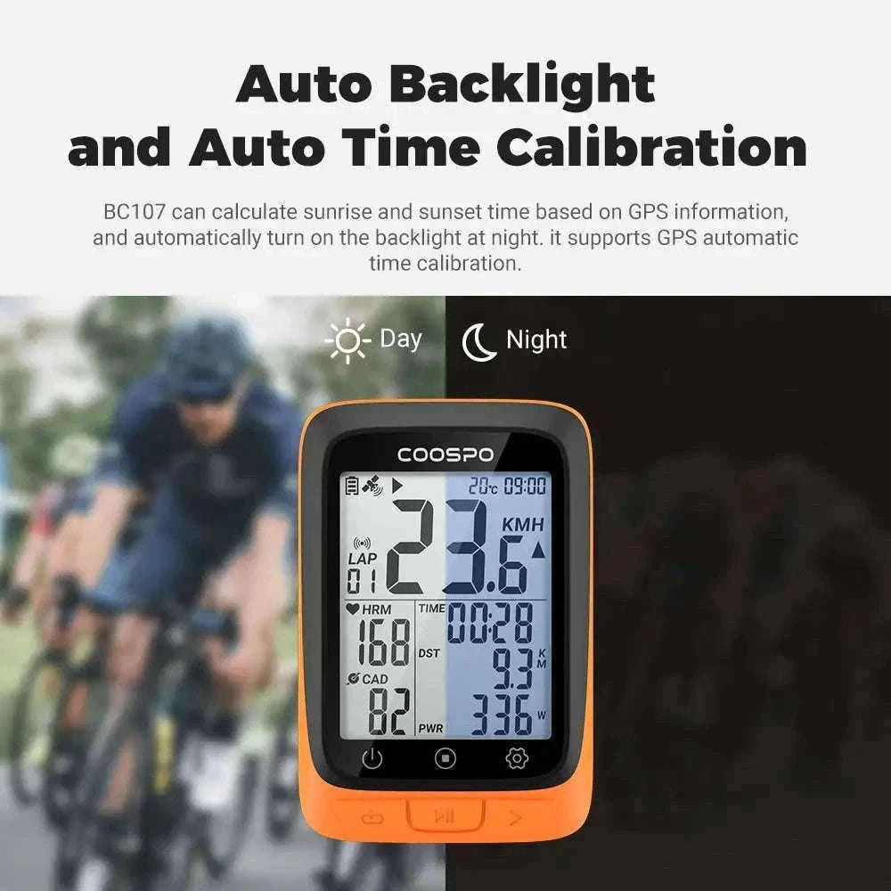COOSPO BC107 Wireless GPS Bike Computer with Sensor Support-BC26-B