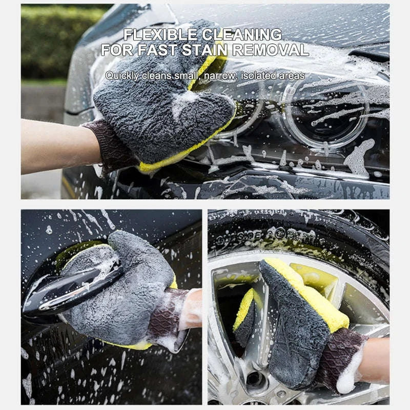 Coral Fleece Car Wash Glove-1pc