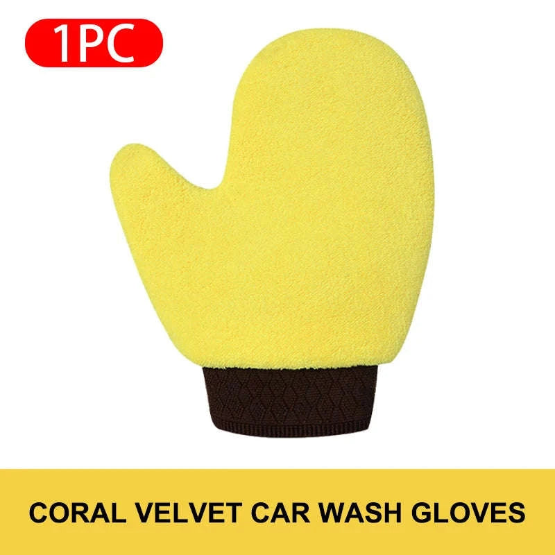 Coral Fleece Car Wash Glove-1pc