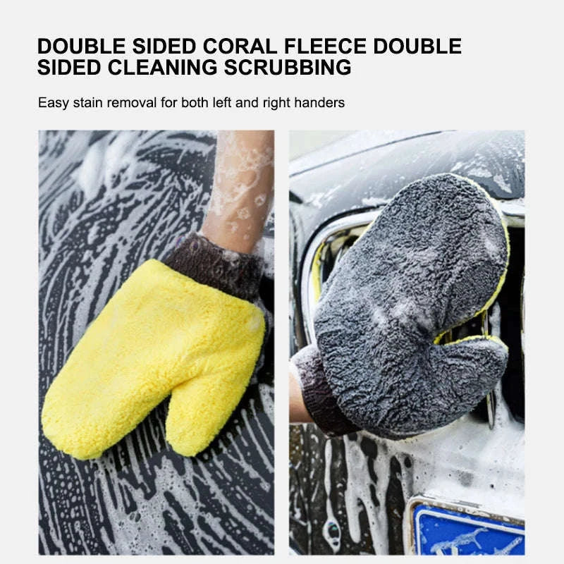 Coral Fleece Car Wash Glove-1pc