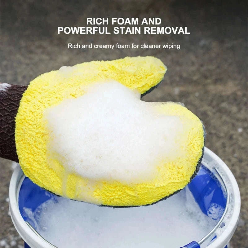 Coral Fleece Car Wash Glove for Safer, Smoother Cleaning-1pc