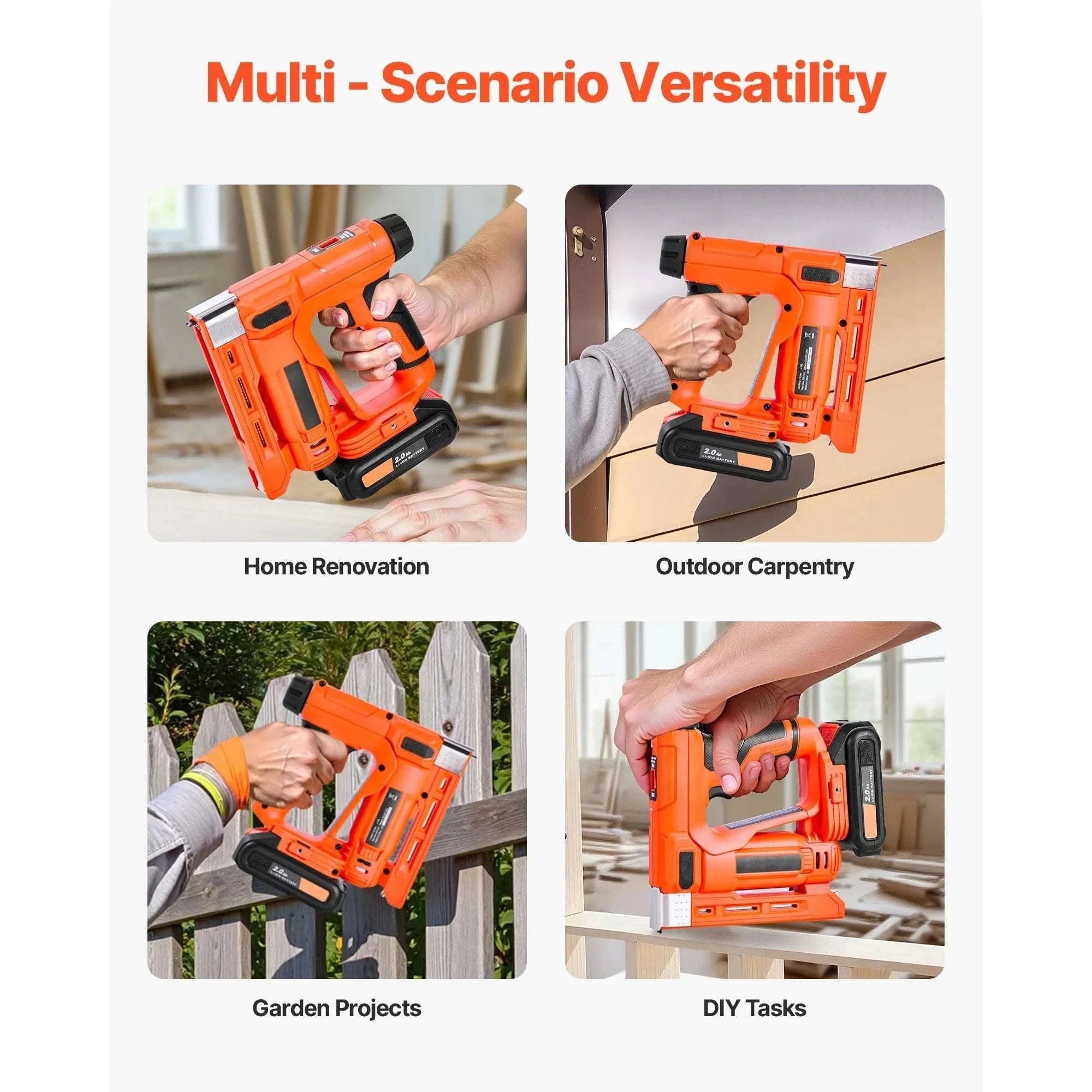 Cordless 2-in-1 Brad Nailer & Staple Gun with Battery-TypeB / United States
