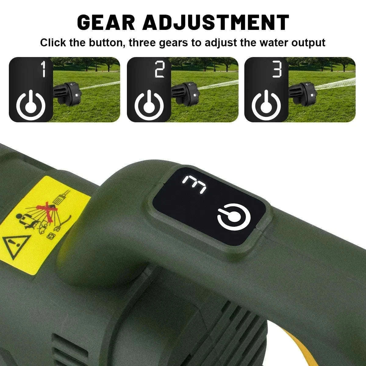 Cordless 200Bar High Pressure Washer Gun with Digital Display-2 Battery / france