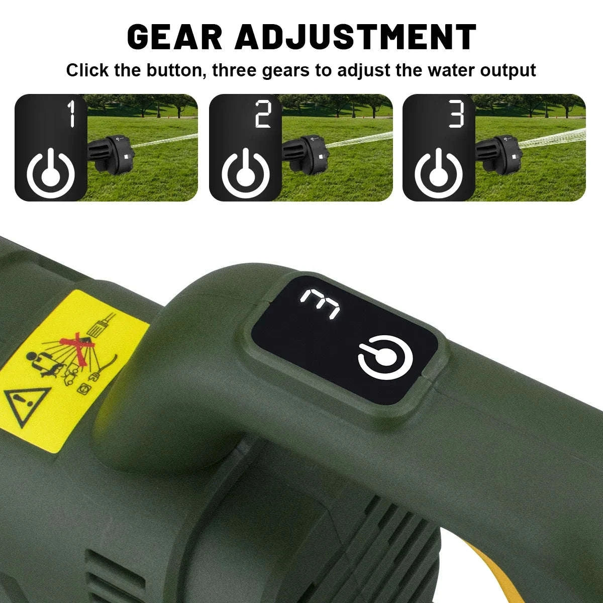 Cordless 200Bar High Pressure Washer Gun with Digital Display-No Battery No Plug / spain