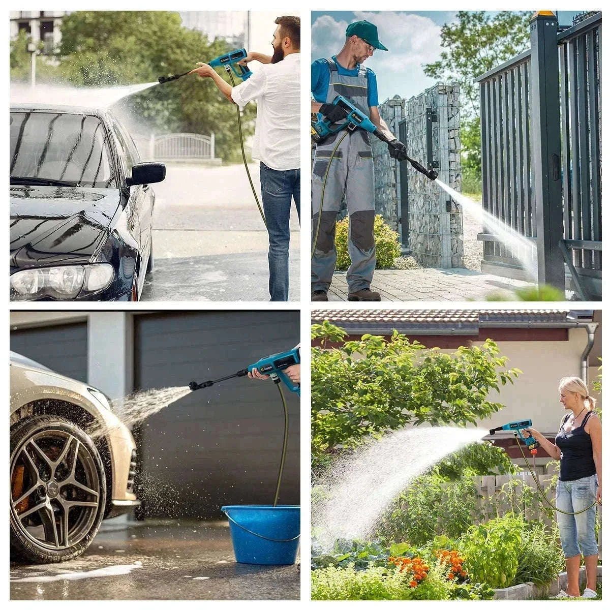 Cordless 250Bar High Pressure Washer Gun with Brushless Motor-China Mainland / 2 Battery 1 Plug