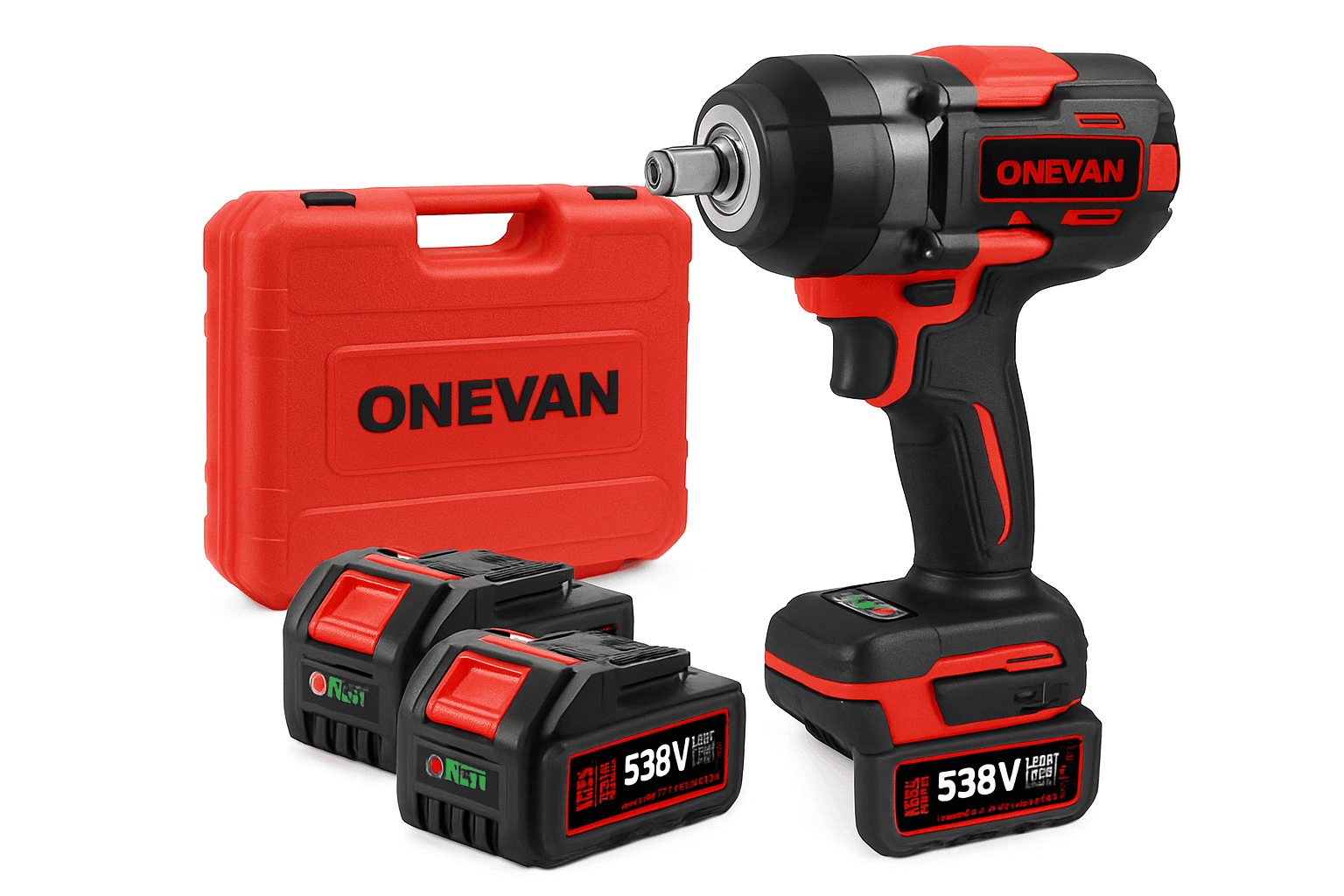 Cordless 2800N.M Impact Wrench 8000RPM Brushless 18V Power Tool-1xBattery Set / GERMANY / EU