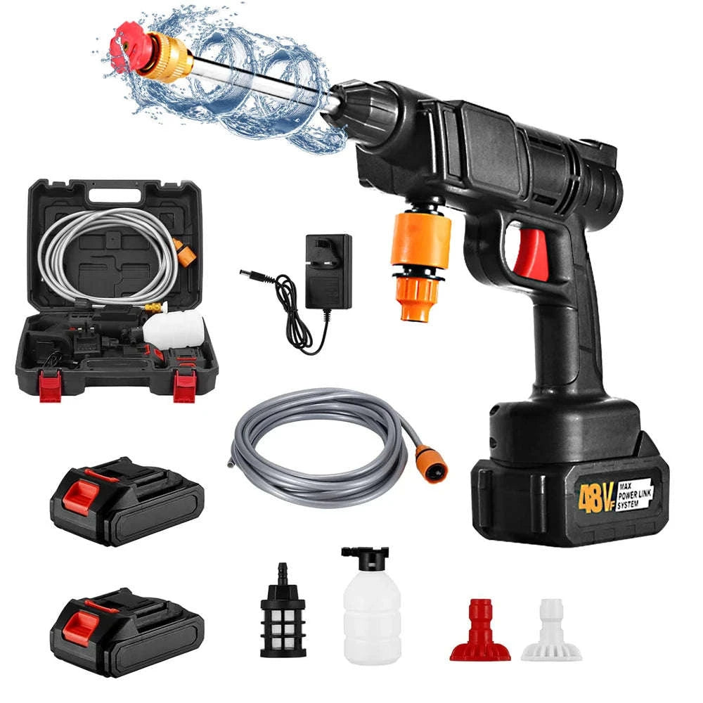 Cordless 30Bar Pressure Washer 48V Portable Car Cleaning Gun-United States