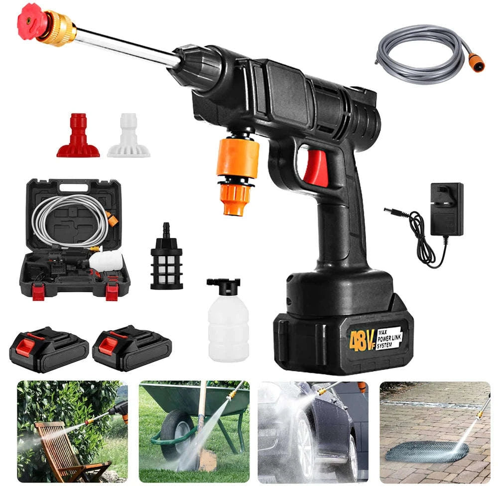 Cordless 30Bar Pressure Washer 48V Portable Car Cleaning Gun-United States